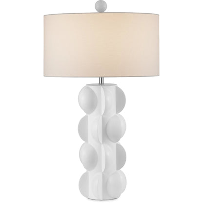 Salizzole Table Lamp by Currey and Company in white. Made from composite in a modern style.