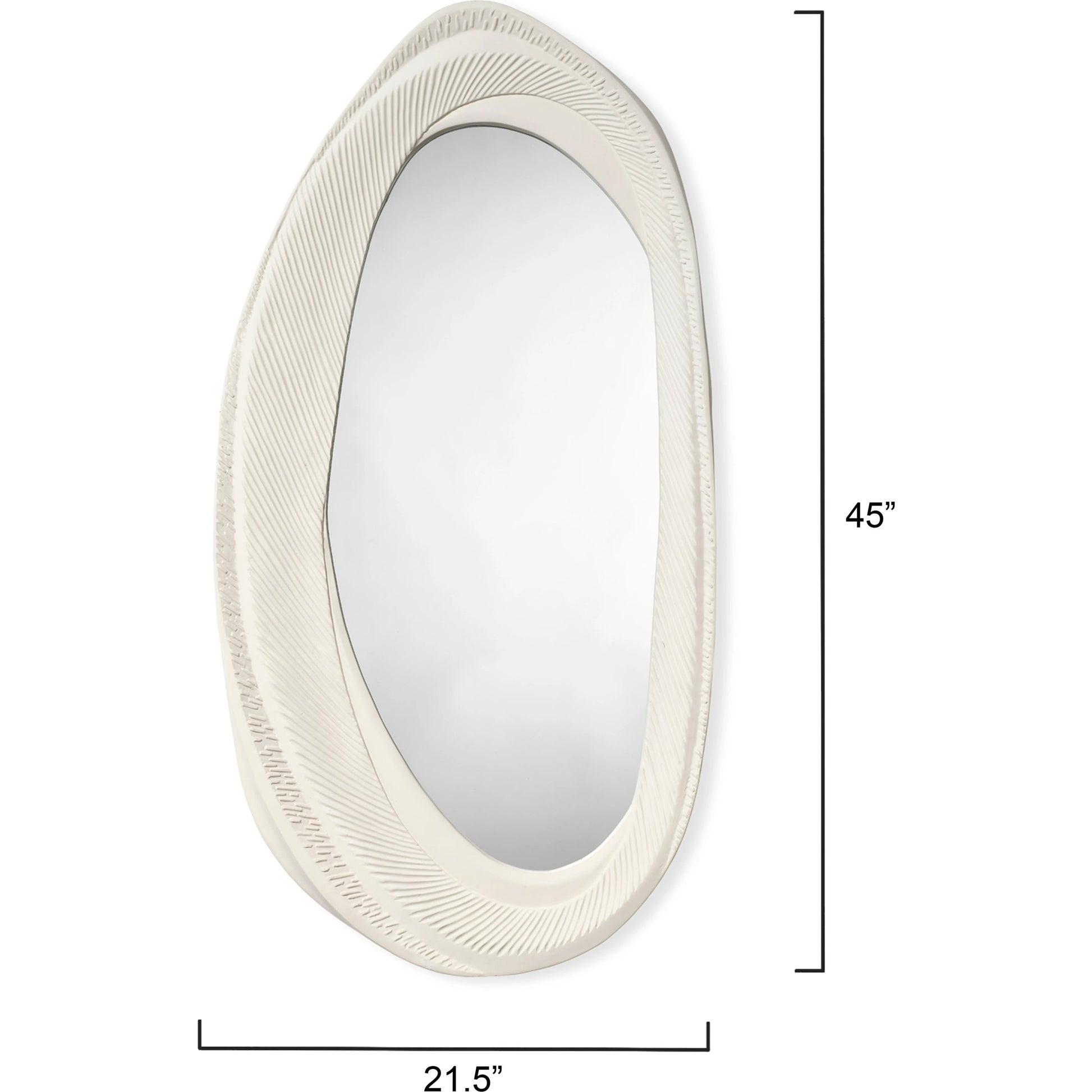 Denali Mirror by Jamie Young in white. Made from resin in a modern style.