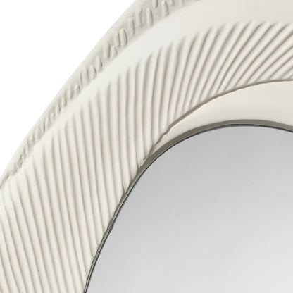 Denali Mirror by Jamie Young in white. Made from resin in a modern style.