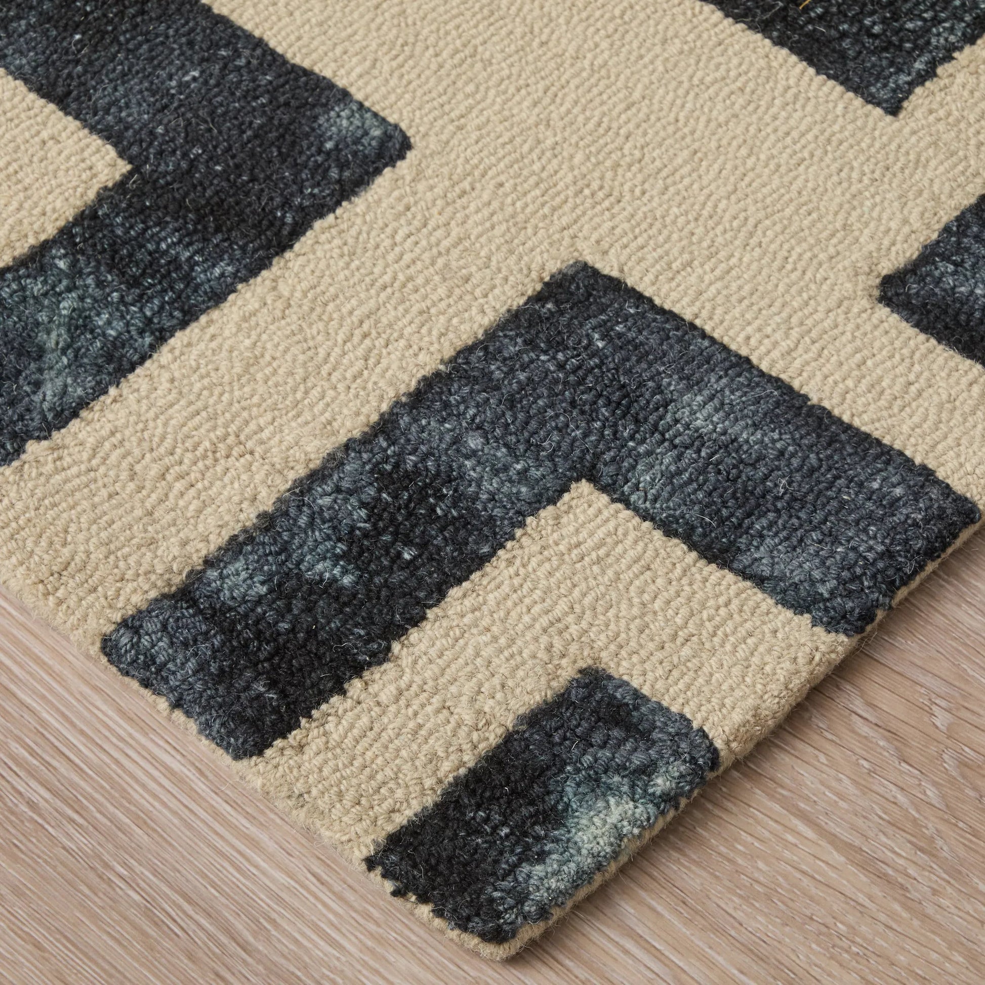 Lorrain Geometric Rug - 8568F by Feizy in ivory, black. Made from wool in a unique style.