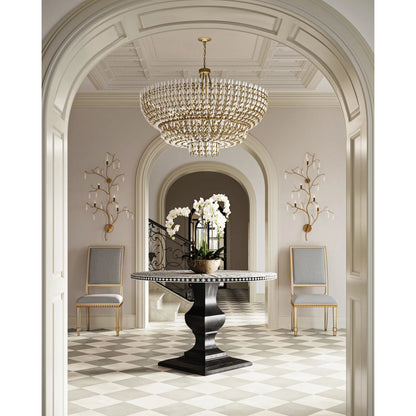 Forest Light Wall Sconce by Currey and Company in washed lucerne gold, natural. Made from wrought iron, crystal stone in a traditional style.