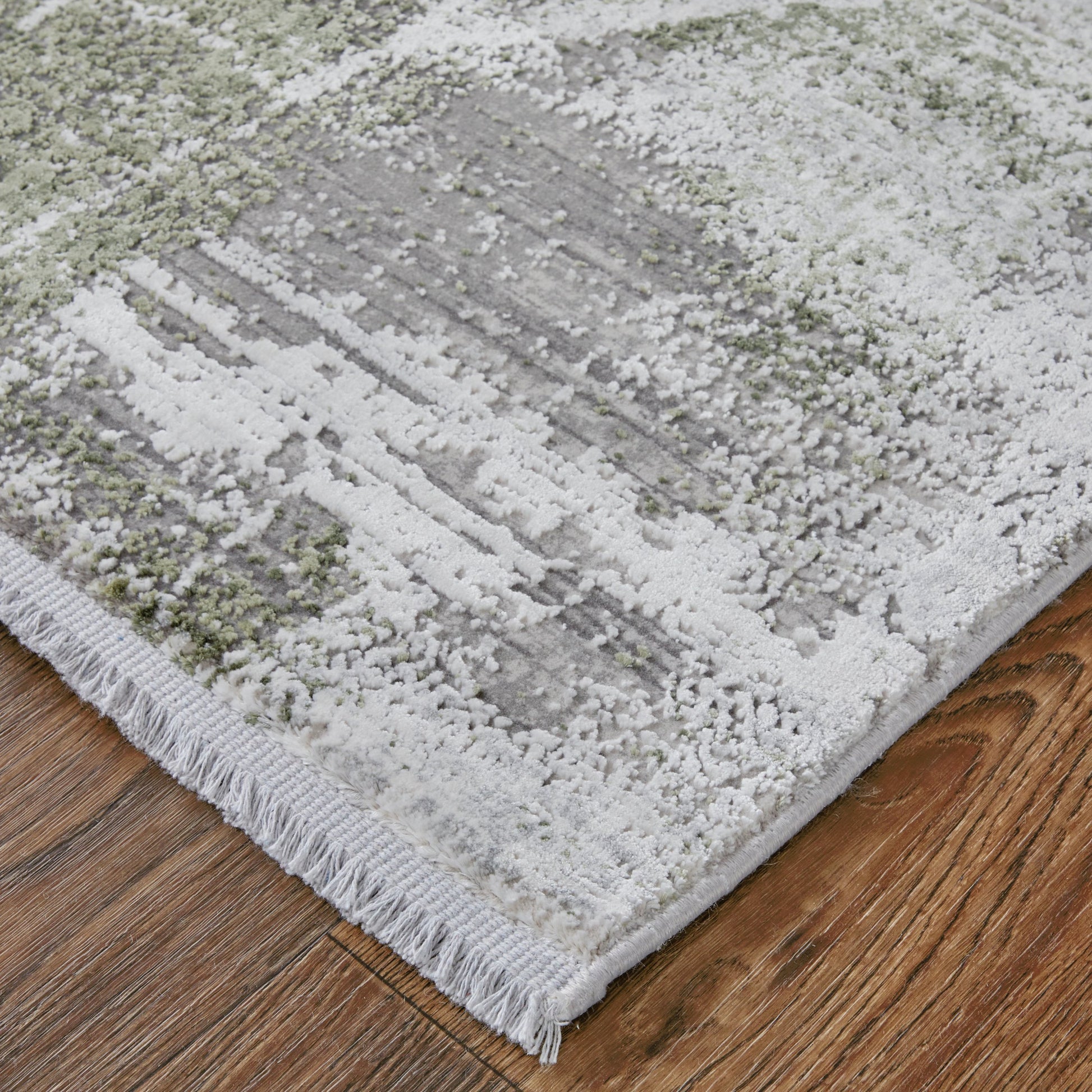 Cadiz Ikat Rug - 86639N5F by Feizy in gray, green, silver. Made from viscose, acrylic in a unique style.