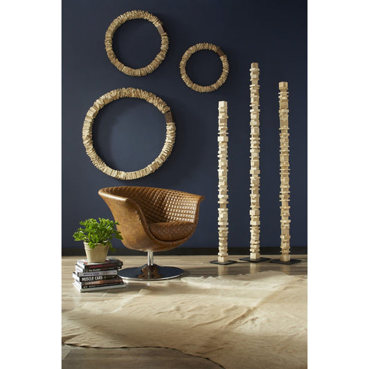 Stacked Wall Ring by Phillips Collection in bleached. Made from wood in a coastal style.