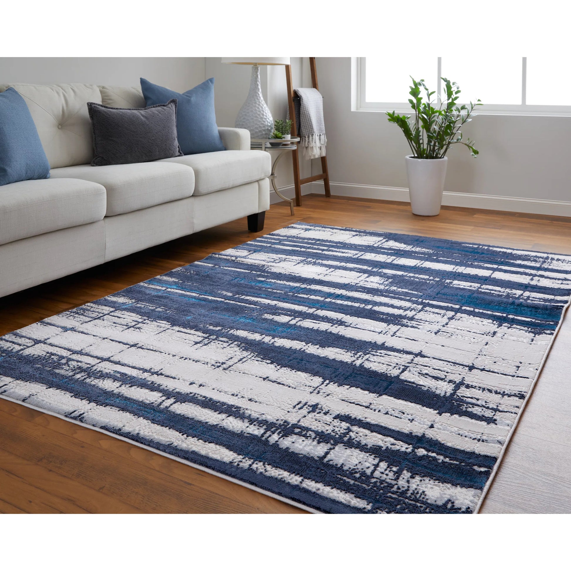 Indio Rug - 39GZF by Feizy in ivory, blue, gray. Made from unique in a unique style.