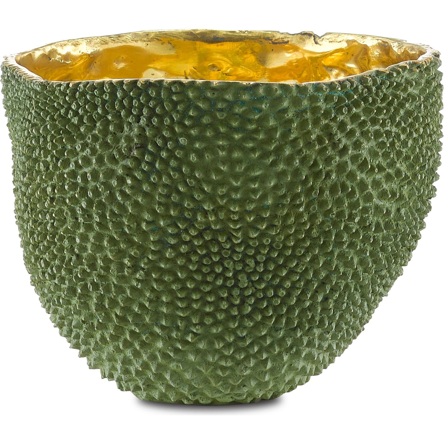 003 SR-823606 | Primary Silo | Jackfruit Vase by Currey and Company in green, gold. Made from bronze in a coastal style.