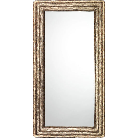 Evergreen Mirror by Jamie Young. Made from braided seagrass in a coastal style.