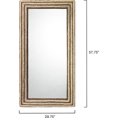 Evergreen Mirror by Jamie Young. Made from braided seagrass in a coastal style.