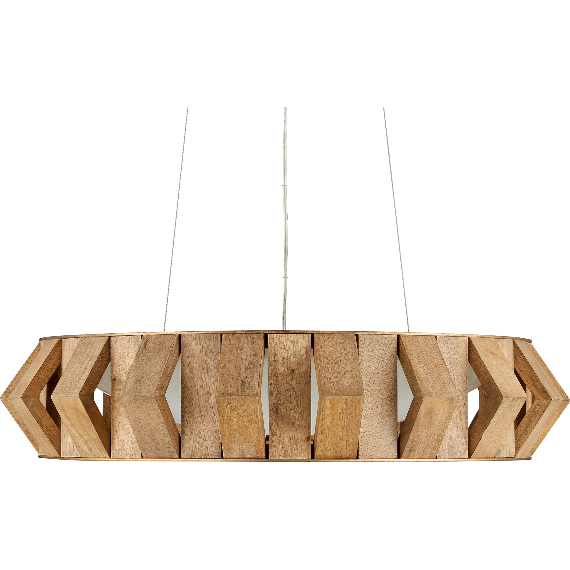 Plunge Chandelier by Currey and Company in toffee, brass, white. Made from wood, wrought iron, composite in a modern style.