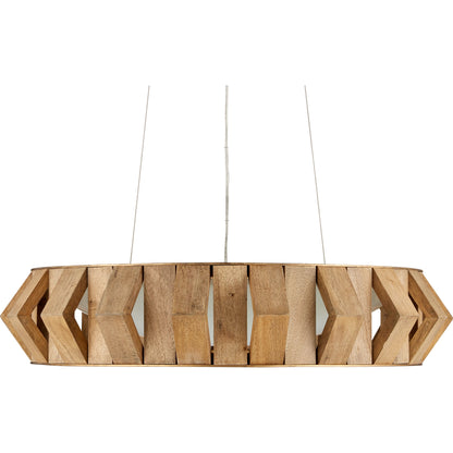 Plunge Chandelier by Currey and Company in toffee, brass, white. Made from wood, wrought iron, composite in a modern style.