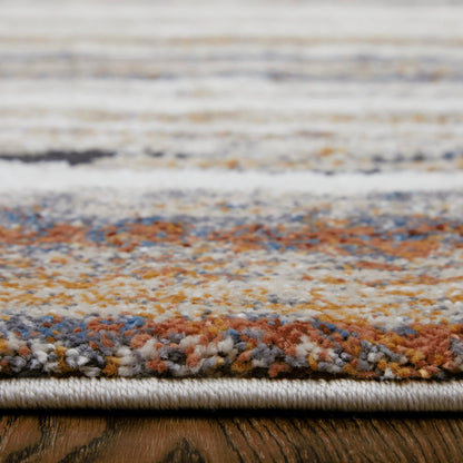 Gilmore Stripes Rug - 39MQF by Feizy in ivory, orange, gray. Made from polypropylene in a unique style.