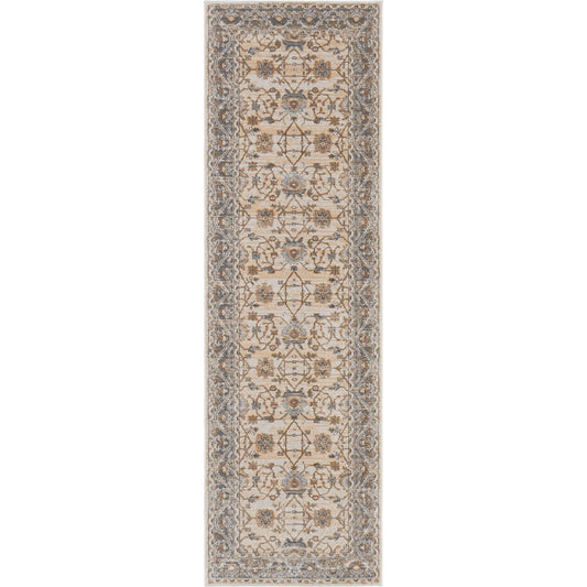 Celene Traditional Bordered Rug - 39KVF by Feizy in tan, ivory, gray. Made from viscose, polyester in a unique style.