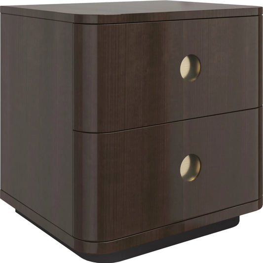Bachelor Small Nightstand by Caracole in otter gloss. Made from unique in a unique style.