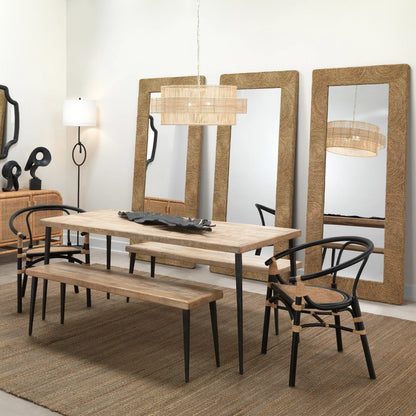 Harbor Floor Mirror by Jamie Young in natural seagrass. Made from seagrass in a coastal style.