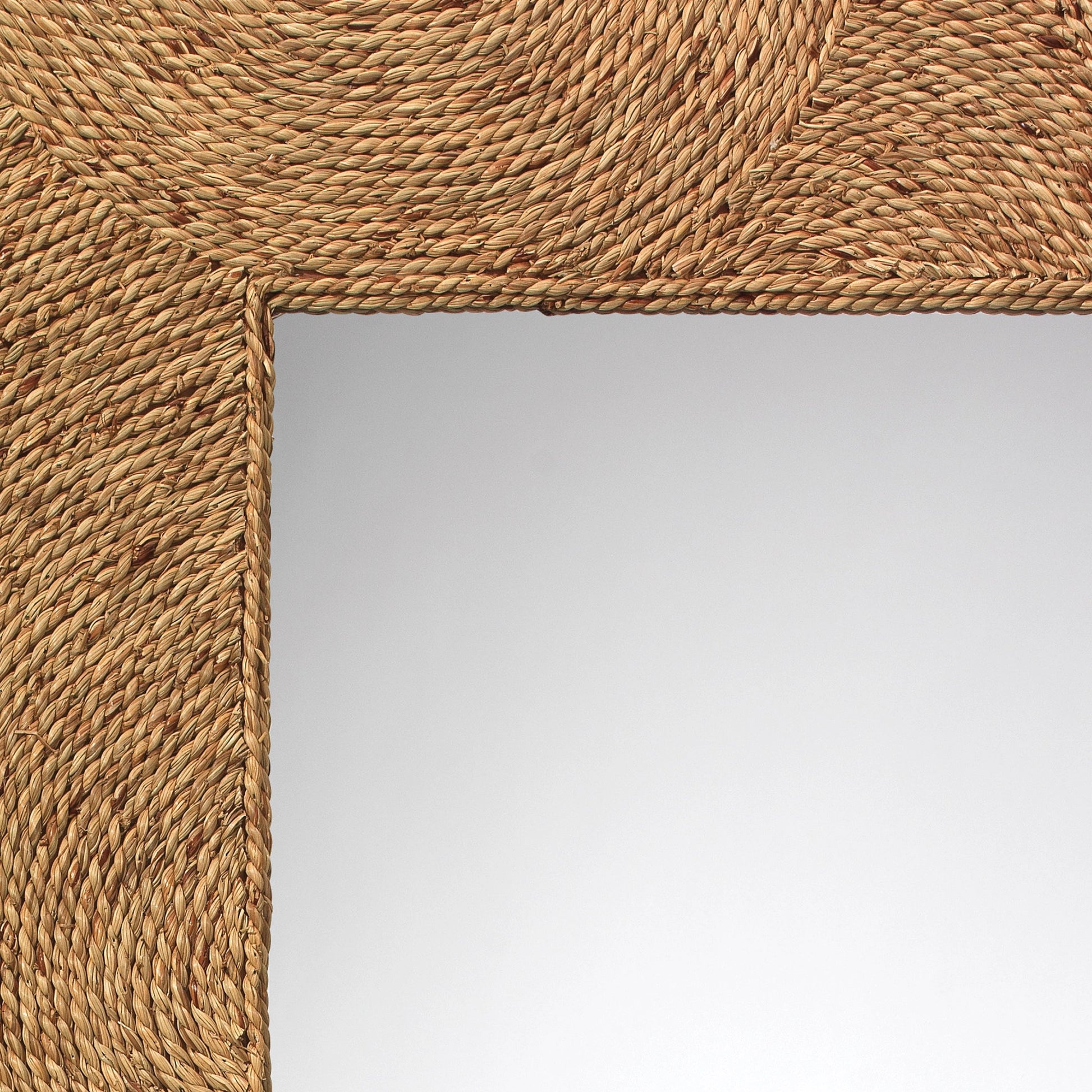 Harbor Floor Mirror by Jamie Young in natural seagrass. Made from seagrass in a coastal style.