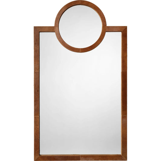Keystone Mirror by Jamie Young. Made from leather in a unique style.
