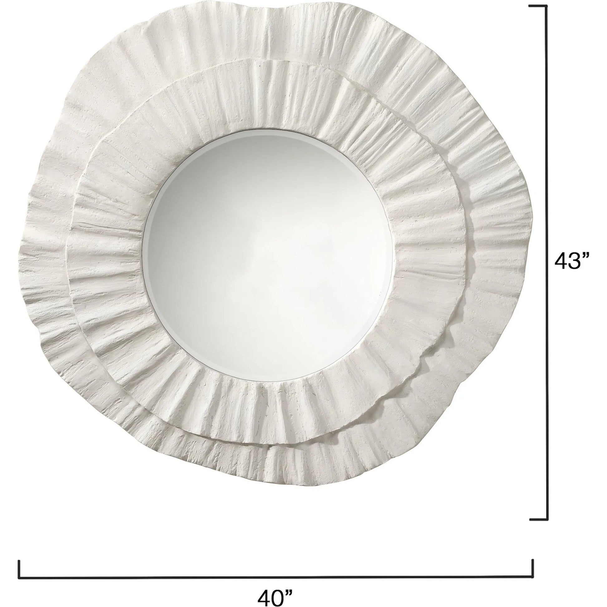 Millstone Mirror by Jamie Young in white and matte white. Made from resin, metal: iron, mdf, mirror in a modern style.