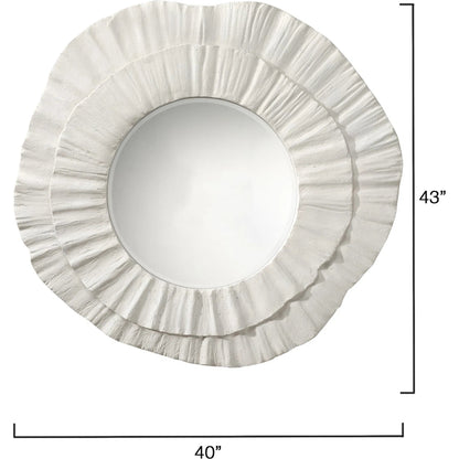 Millstone Mirror by Jamie Young in white and matte white. Made from resin, metal: iron, mdf, mirror in a modern style.