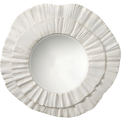 Millstone Mirror by Jamie Young in white and matte white. Made from resin, metal: iron, mdf, mirror in a modern style.