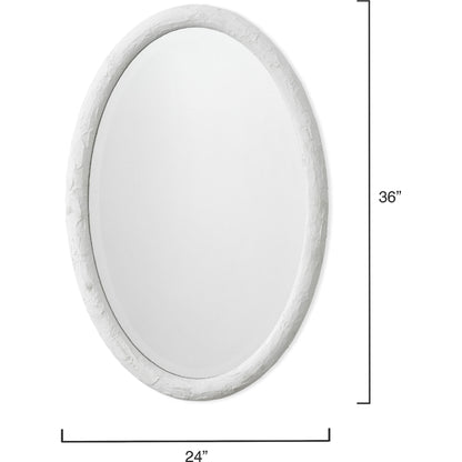 Ovation Mirror by Jamie Young in textured white. Made from resin in a traditional style.