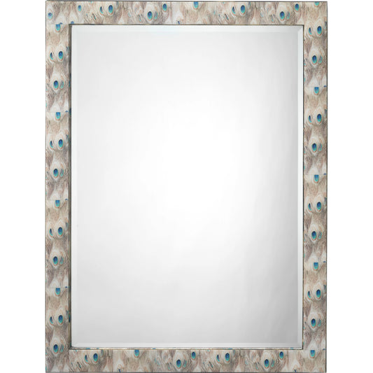 Plume Mirror by Jamie Young in white peacock. Made from mdf in a eclectic & global style.