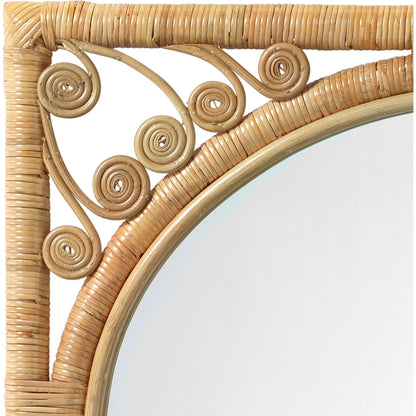 Primrose Mirror by Jamie Young. Made from rattan in a cottage & farmhouse style.