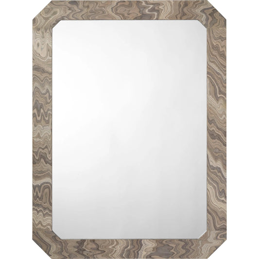 Ravine Mirror by Jamie Young in grey and sand grey. Made from wood in a unique style.