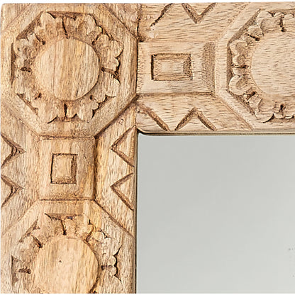 Relief Carved Rectangle Mirror by Jamie Young. Made from wood in a modern style.