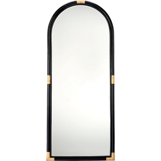 Saltwater Floor Mirror by Jamie Young. Made from wood, rattan, glass in a modern style.