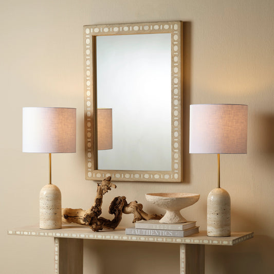Sama Wood & Bone Inlay Mirror by Jamie Young. Made from mango wood, water buffalo bone in a modern style.
