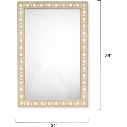 Sama Wood & Bone Inlay Mirror by Jamie Young. Made from mango wood, water buffalo bone in a modern style.