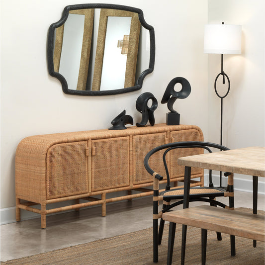 Selene Mirror by Jamie Young. Made from resin in a modern style.