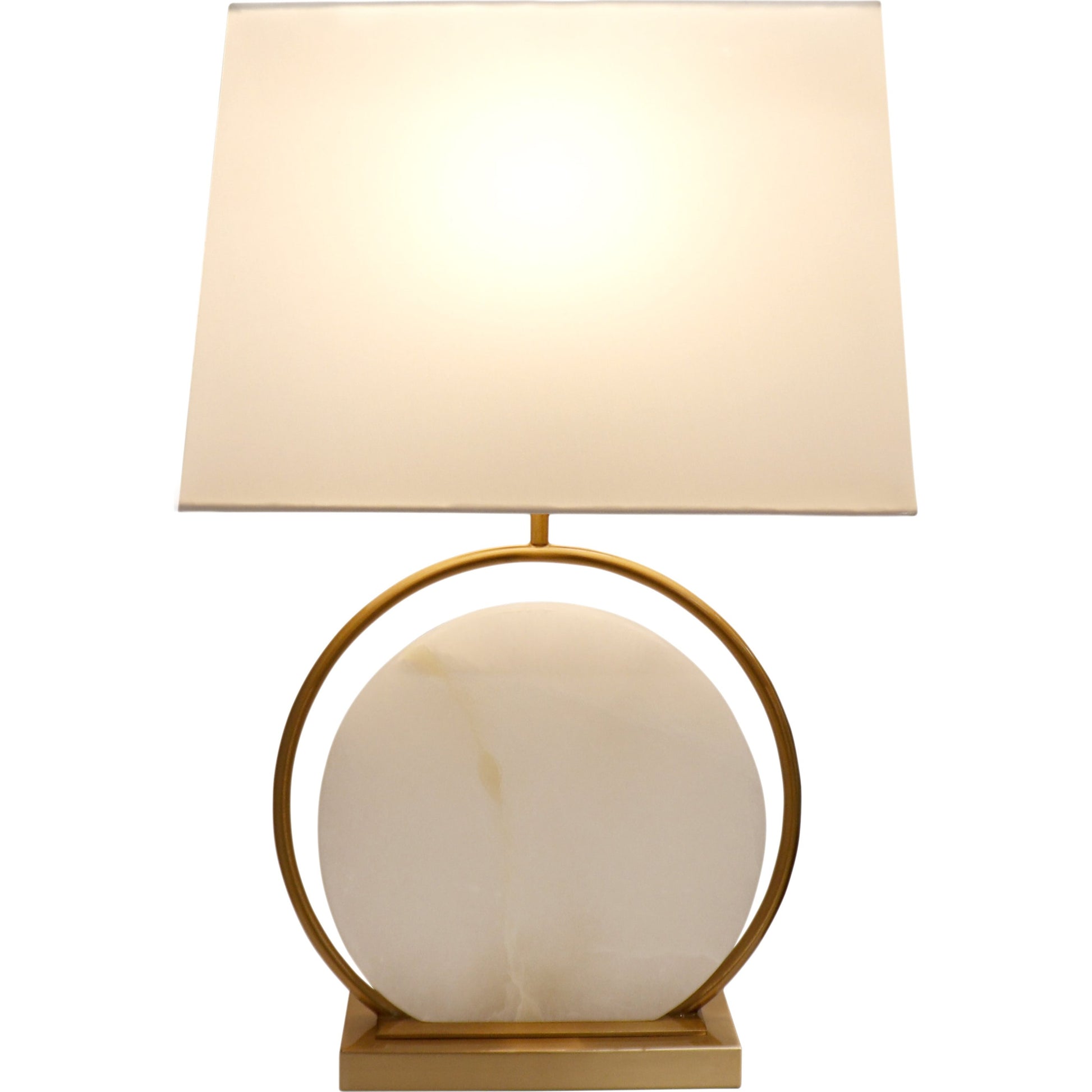 Sphere Table Lamp by Pasargad Home in gold and white, gold. Made from metal, marble in a transitional style.