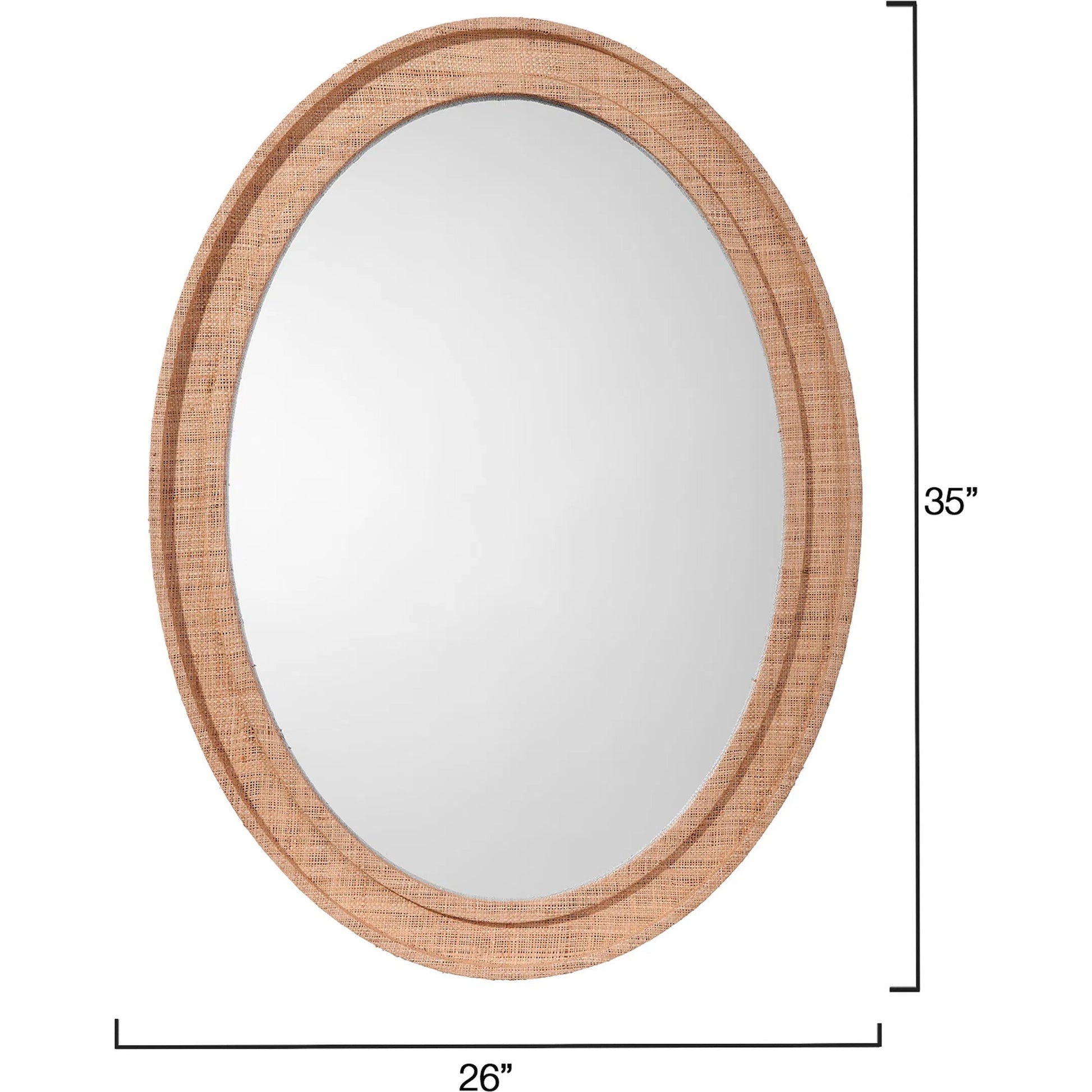 Valley Mirror by Jamie Young. Made from raffia, glass mirror, mdf in a modern style.