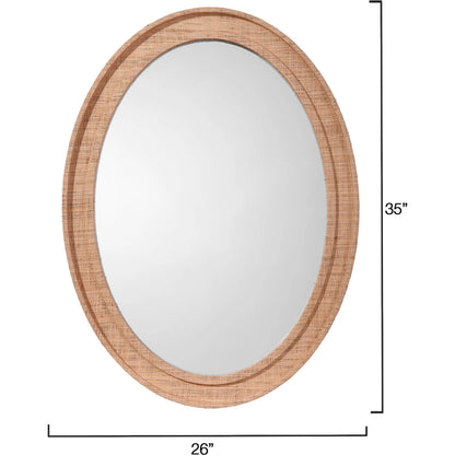 Valley Mirror by Jamie Young. Made from raffia, glass mirror, mdf in a modern style.