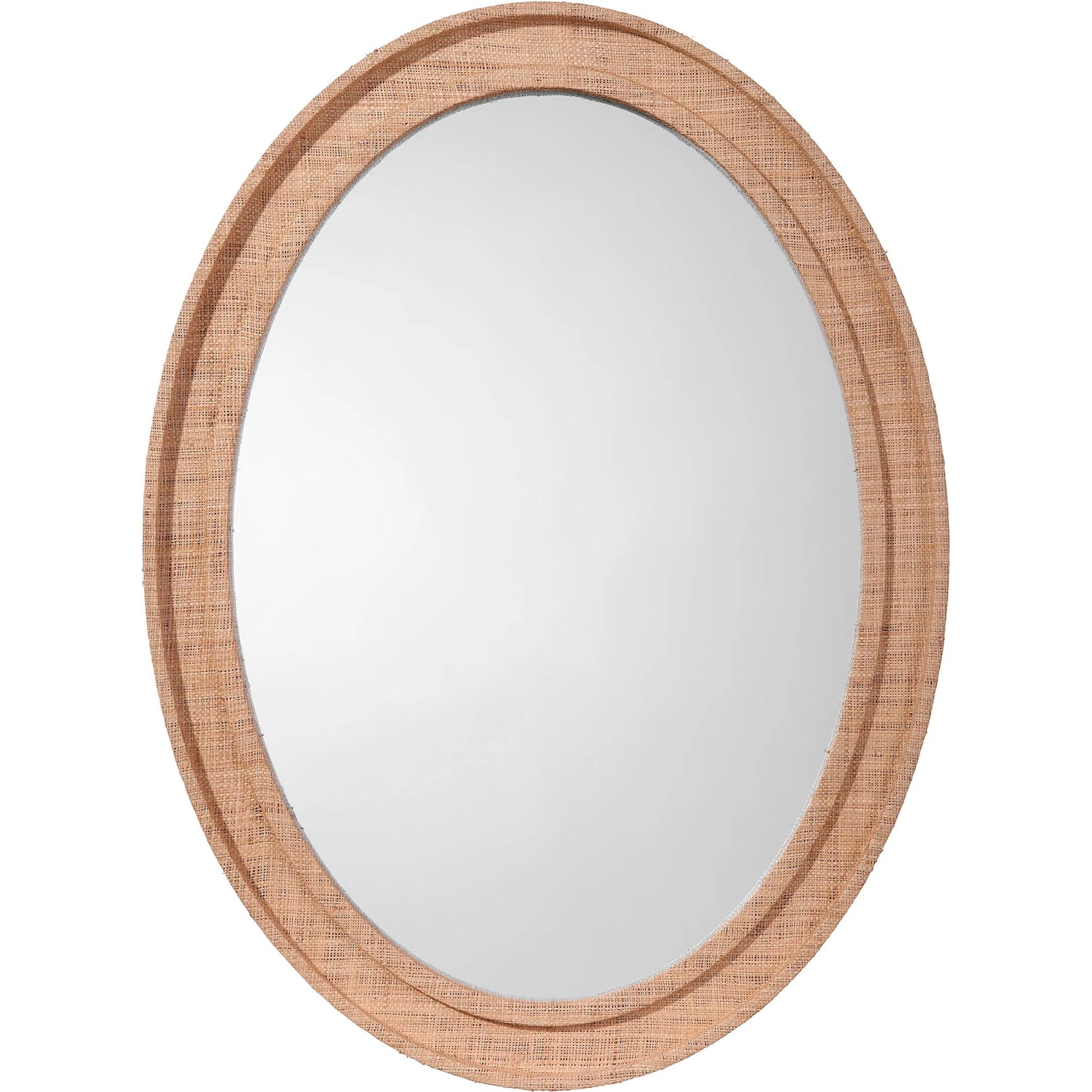 Valley Mirror by Jamie Young. Made from raffia, glass mirror, mdf in a modern style.
