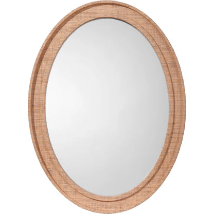 Valley Mirror by Jamie Young. Made from raffia, glass mirror, mdf in a modern style.