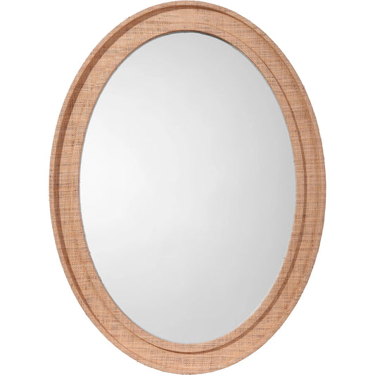 Valley Mirror by Jamie Young. Made from raffia, glass mirror, mdf in a unique style.