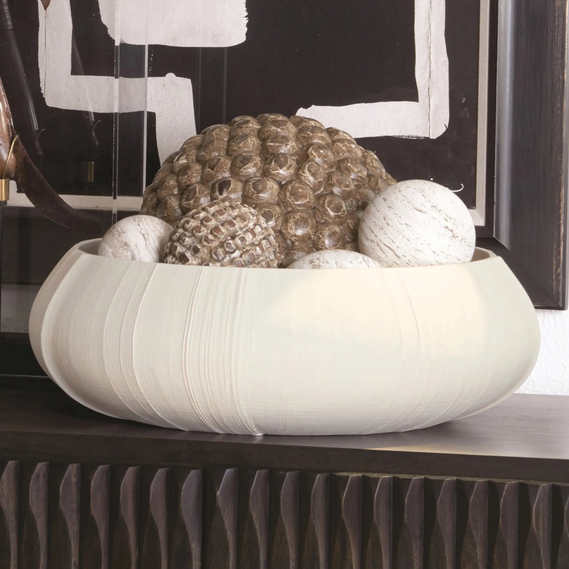 Linen Centerpiece by Global Views. Made from porcelain in a coastal style.