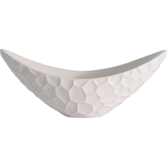 Honeycomb Long Bowl by Global Views. Made from ceramic in a modern style.