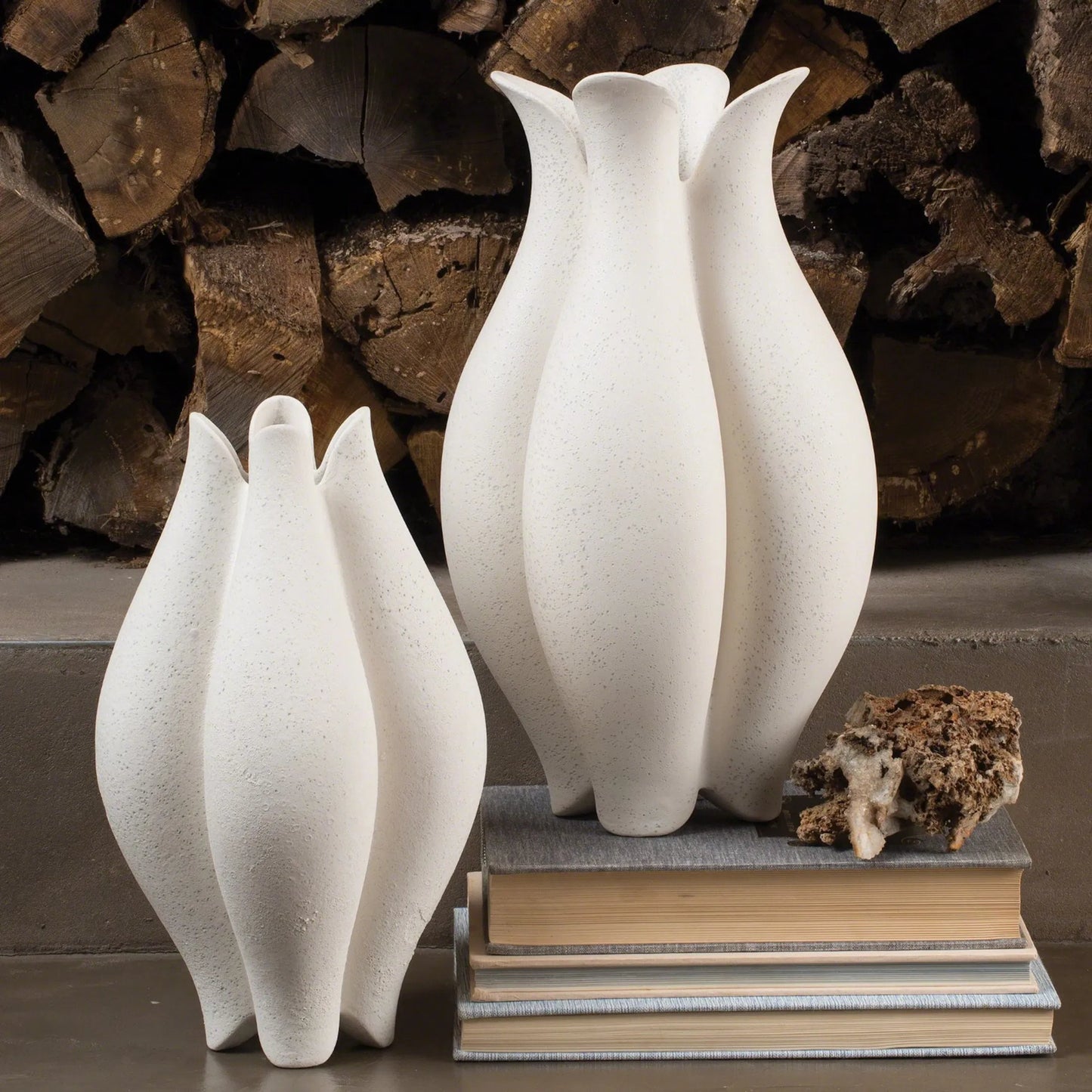 006 SR-701896,SR-701897 | Lifestyle | Pond Vase by Global Views. Made from ceramic in a modern style.