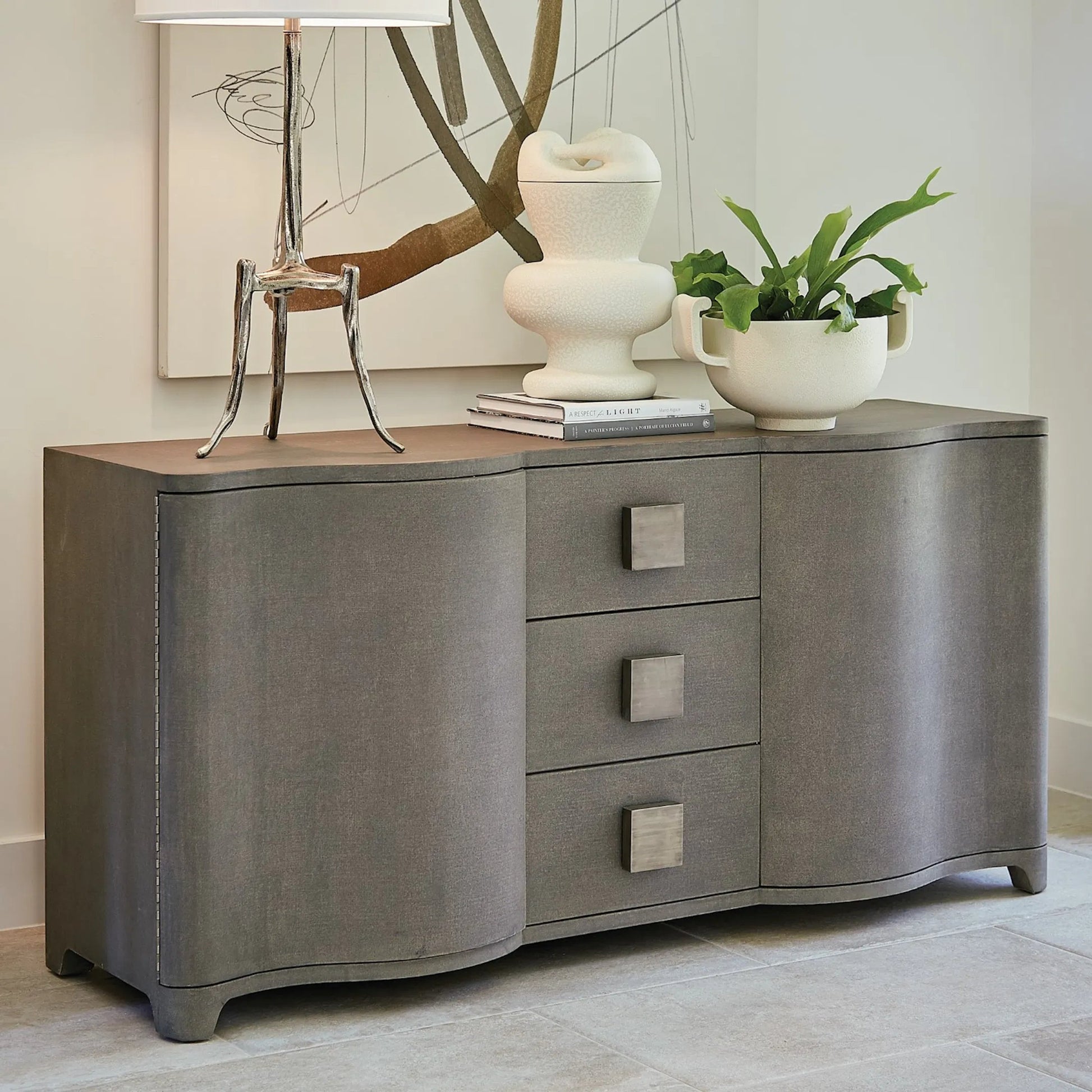 Toile Linen Credenza by Global Views. Made from unique in a modern style.