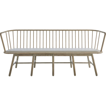 Spindle Long Bench by Global Views. Made from american oak in a coastal style.