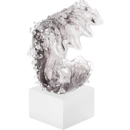 Tidal Wave Sculpture I by Global Views in gray. Made from glass in a coastal style.