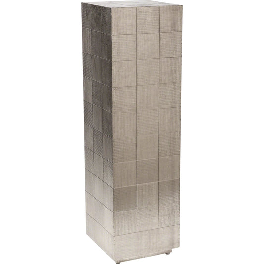 Punch Pedestal by Global Views in german silver. Made from mdf in a transitional style.