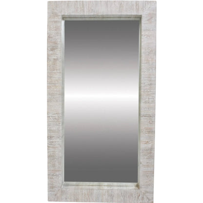 Driftwood Mirror by Global Views in white washed. Made from mango, mdf, mirror in a modern style.