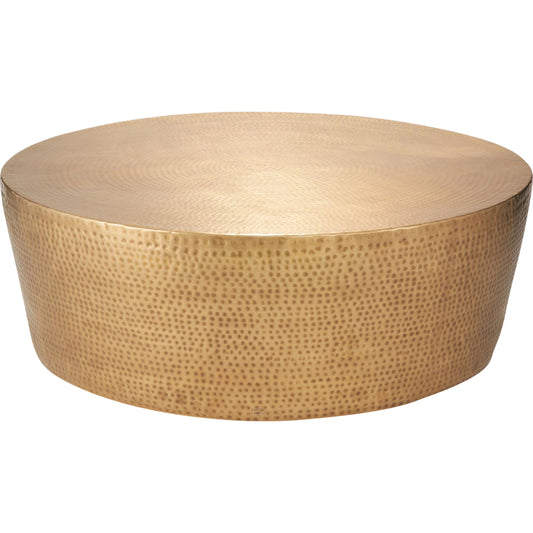 Izmir Hammered Cocktail Table by Global Views. Made from brass in a eclectic & global style.