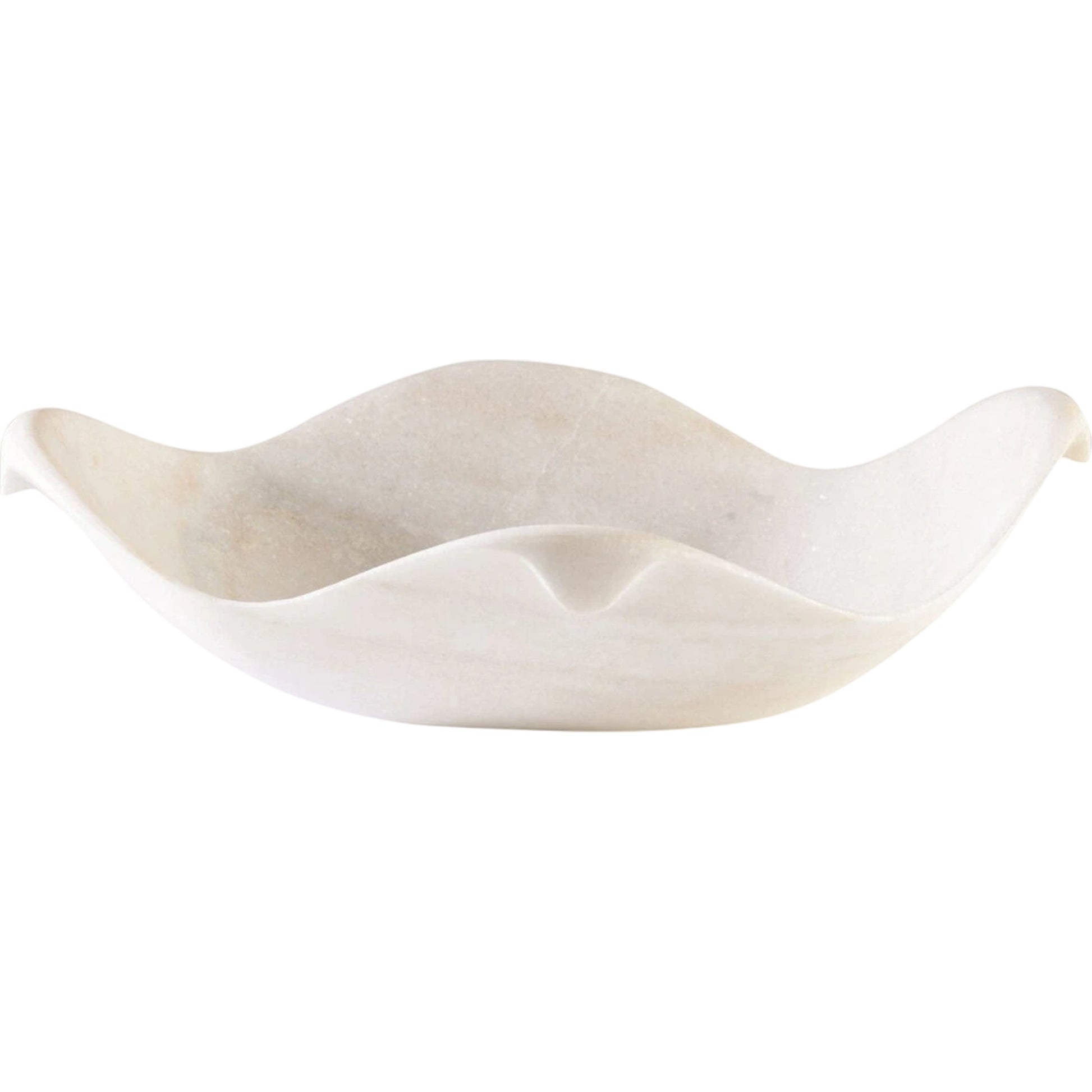 Marble Dove Bowl by Global Views in white. Made from marble in a coastal style.