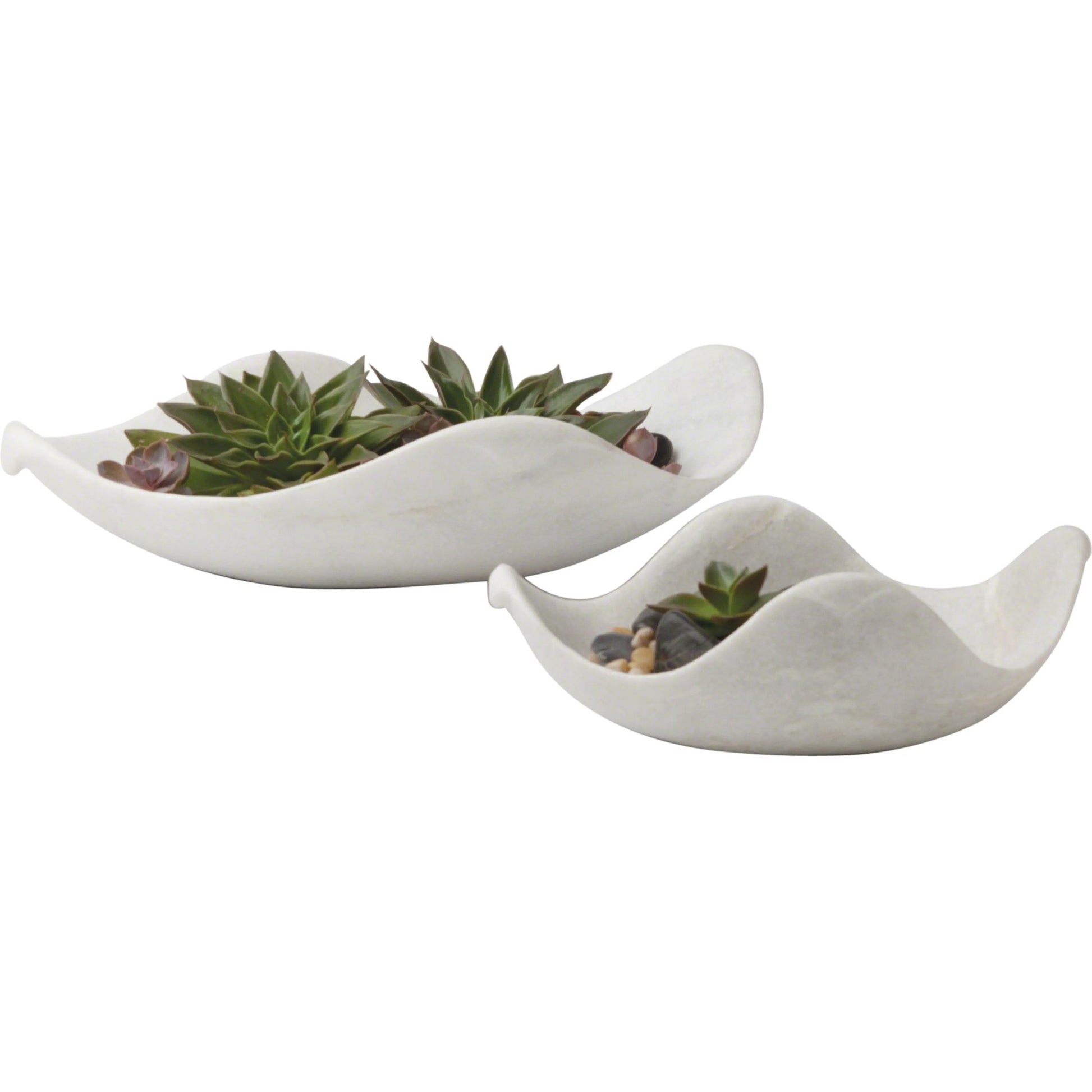 Marble Dove Bowl by Global Views in white. Made from marble in a coastal style.
