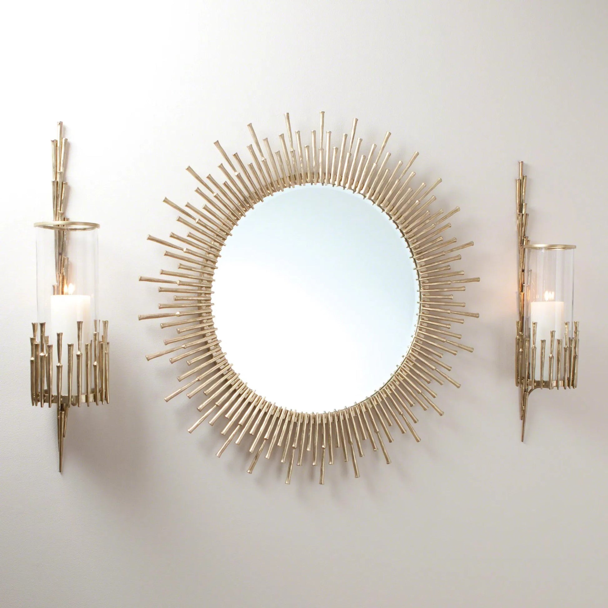 Spike Mirror by Global Views. Made from unique in a transitional style.