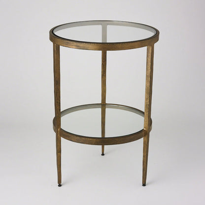 Laforge Side Table by Global Views. Made from iron, tempered glass in a transitional style.